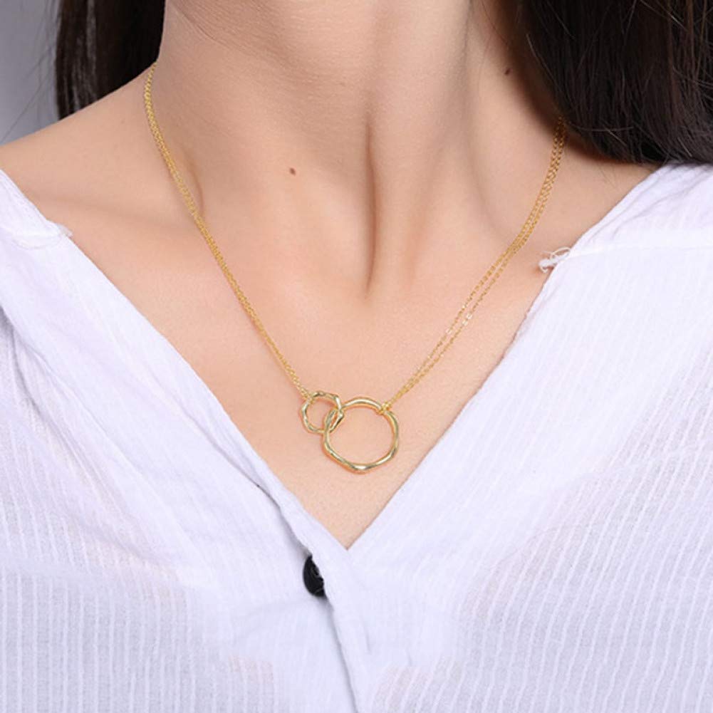 Collana con ciondolo rotondo geometrico in argento sterling 925, elegante e alla moda, per donne alla moda, accessori minimalisti e raffinati per feste.