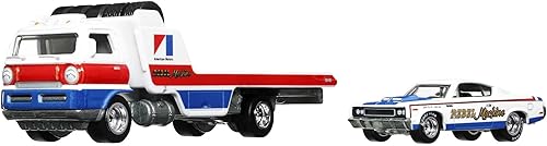 Hot Wheels Equipo de transporte abierto con la máquina Rebel AMC '70