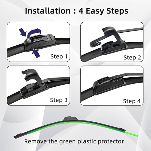 Miniatura 6 de SSangyong STAVIC 2013-2015 - Limpiaparabrisas delantero y trasero de automóvil de goma suave, parabrisas de 24 + 18 + 12 pulgadas 2014 2015 (color