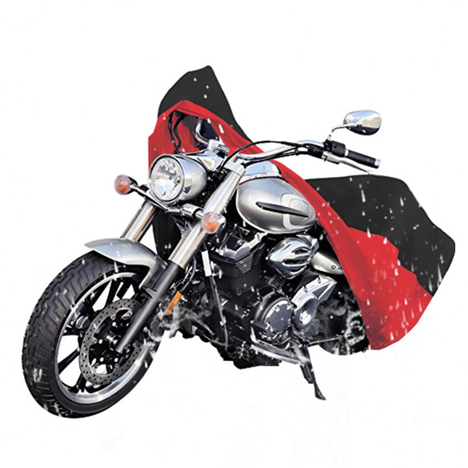 Housse de moto XXL rouge et noire imperméable pour Harley Softail