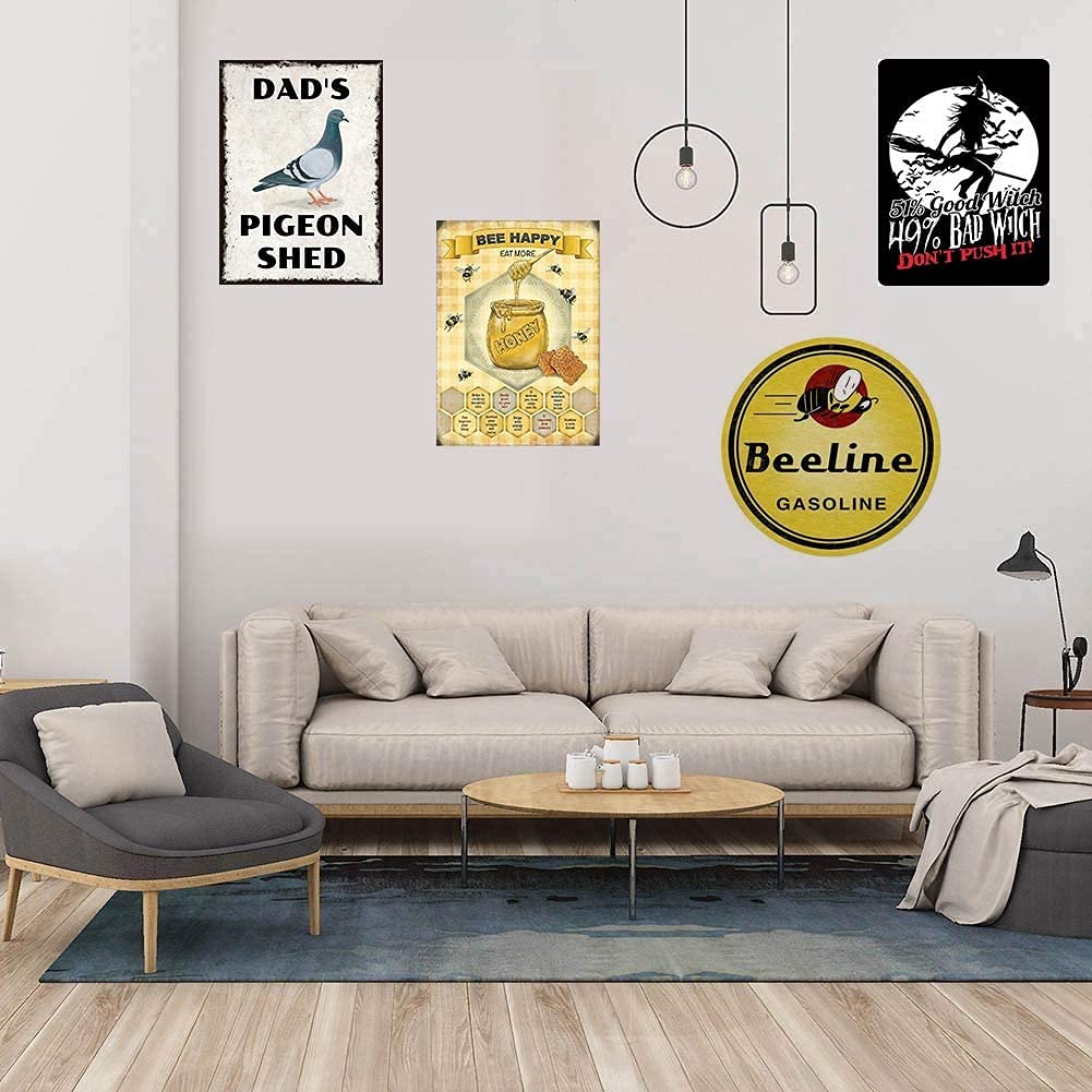 Targa in metallo con scritta in lingua inglese Don't Look Back You're Not Going That Way, stile vintage, divertente, decorazione artistica da parete per casa, camera da letto, bar, bagno, 20 x