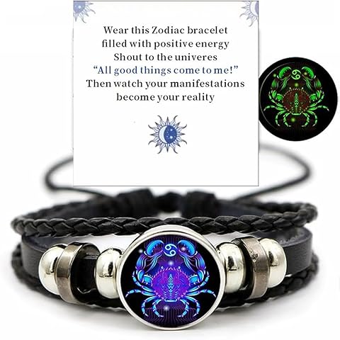 Gleym Bracelet, Zodiac Signs Spirit Bracelet, Multilayer Adjustable 12 Constellatio...