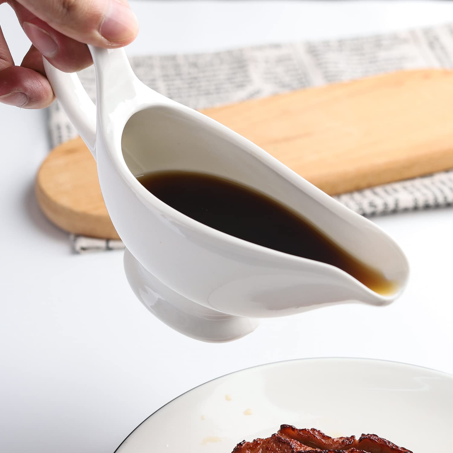 Ceramic Gravy Boat Sauce Boat for Salad Dressing Creamer Broth