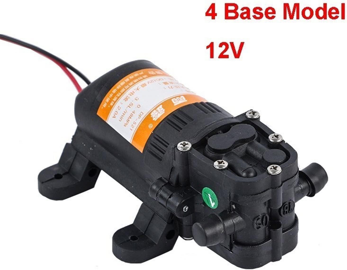 Mini Submersible Portable Electric Water Pump Agricultural Electric Water Pump Dc 12V 70psi 3.5l/min Mini Reflux Pump High Pressure Diaphragm Pump Water Sprayer Car Wash(4 base 12V)