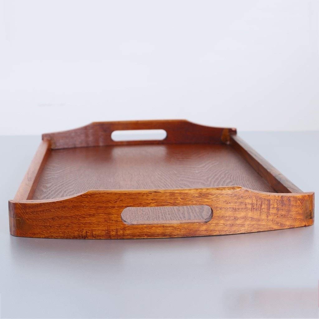 Plateau À Thé Rectangulaire en Bois pour La Maison, Plateau À Thé Portable pour Le Salon, Plateau À Tasses, Plateau À Nourriture (Petit)