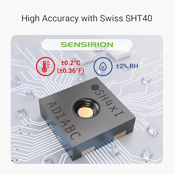 YoLink Smart Wireless Temperature & Humidity Sensor (-22 to 158°F) for Fridge/Freezer/Pet Cage/Tank Monitoring, Alexa/IFTTT Compatible, Hub Included