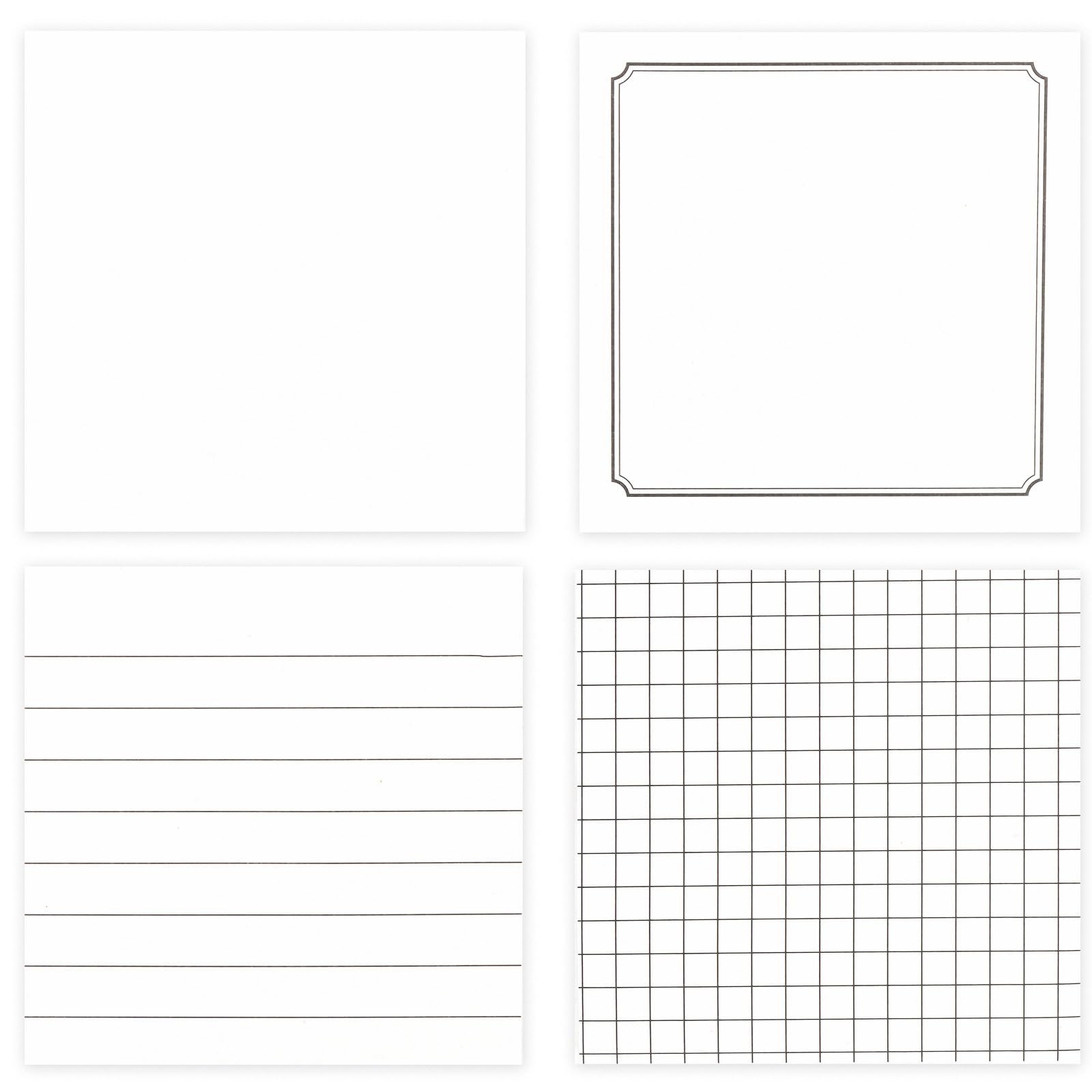 Padorul 4 Pack Sticky Notes, 7.5 x 7.5 cm Square Memo Pads, 320 Sheets Total, Self-Stick Note Papers for Office, School, Home, Journaling, Planning