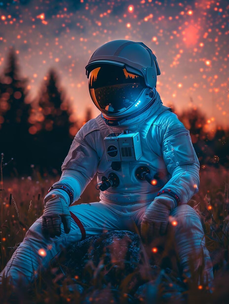 Astronauta Diamond Painting Adulti 60x80cm, 5D Diamond Painting Kit J-5349 | Paesaggio DIY Disegni con Perline da Attaccare, Kit Pittura Adulti, Diamantini Crystal Art, Decorazioni Casa Regalo Donna