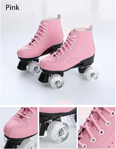 4 Wheel Roller Skates, Parallel Inline Skates with Luminous Wheels, Top Classic Skates, Wheels for Adults, Kids, Beginners (Size 4-9) - 5