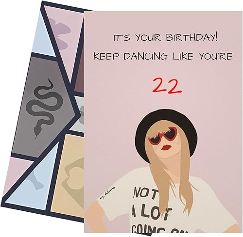 Divertida tarjeta de cumpleaños de Taylor  Keep Dancing Like You're 22  Mercancía de regalo de feliz cumpleaños, regalo inspirado en la música para
