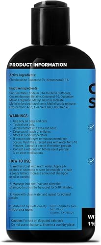 Miniatura 7 de PetHonesty Champú de clorhexidina  Ketoconazol y aloe para perros y gatos  Ayuda a la picazón los puntos calientes la tiña la pioderma y las