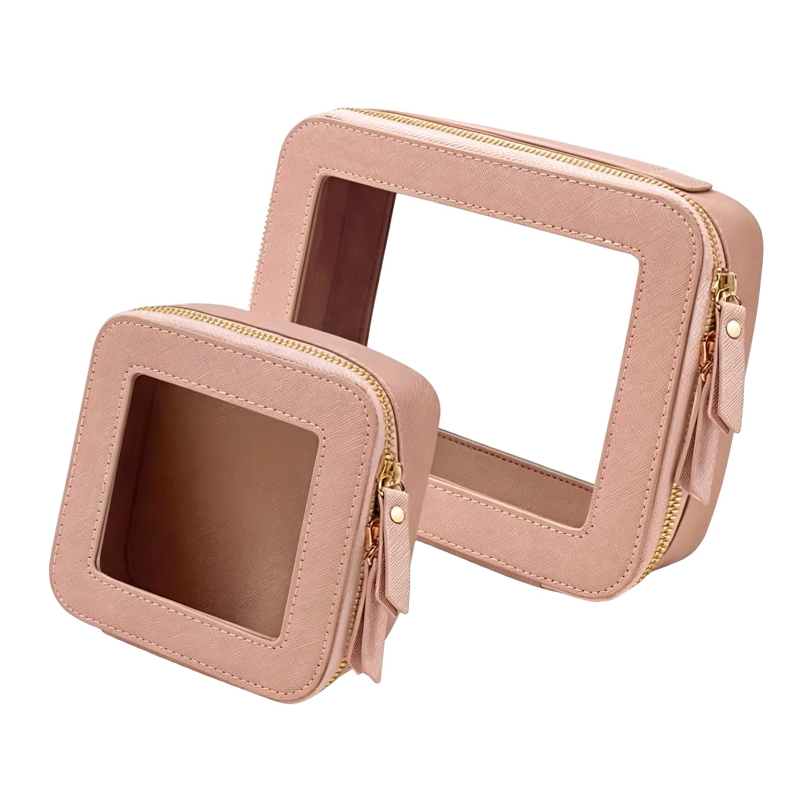 Tsophreniq 2 Pieces Small Viewable Toiletry Bags for Women Men Perfect for Cosmetics and Individual Items Permanent Cosmetic Storage