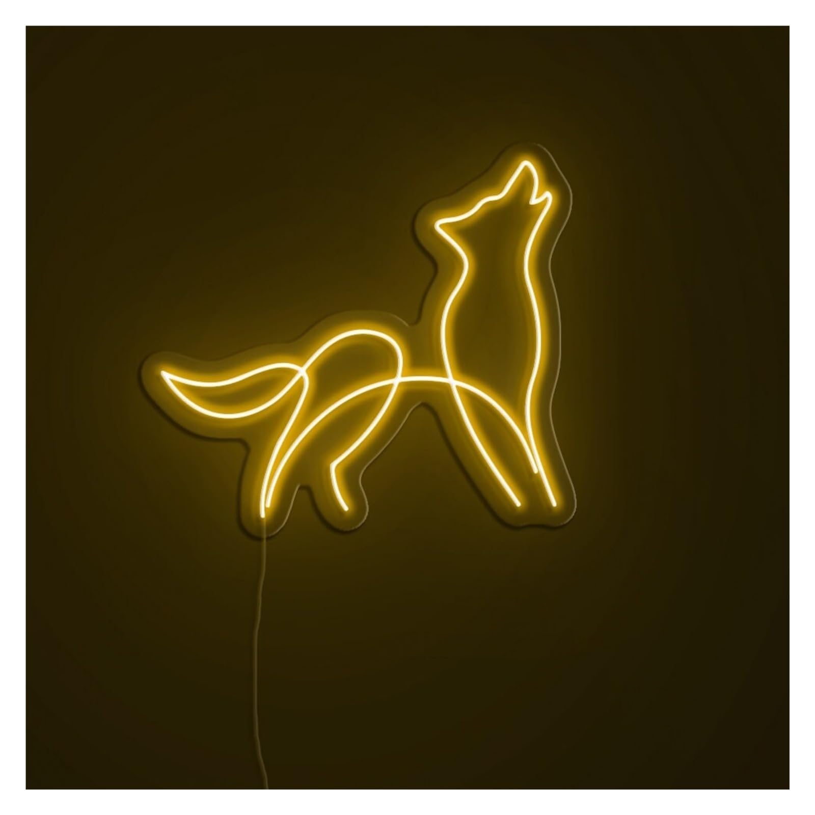 RONGCH Hanging Art Neon Signs Howling Wolf Neon Sign, Suitable for Home Or Office Decor with Brightness Adjustable 43cm(D)