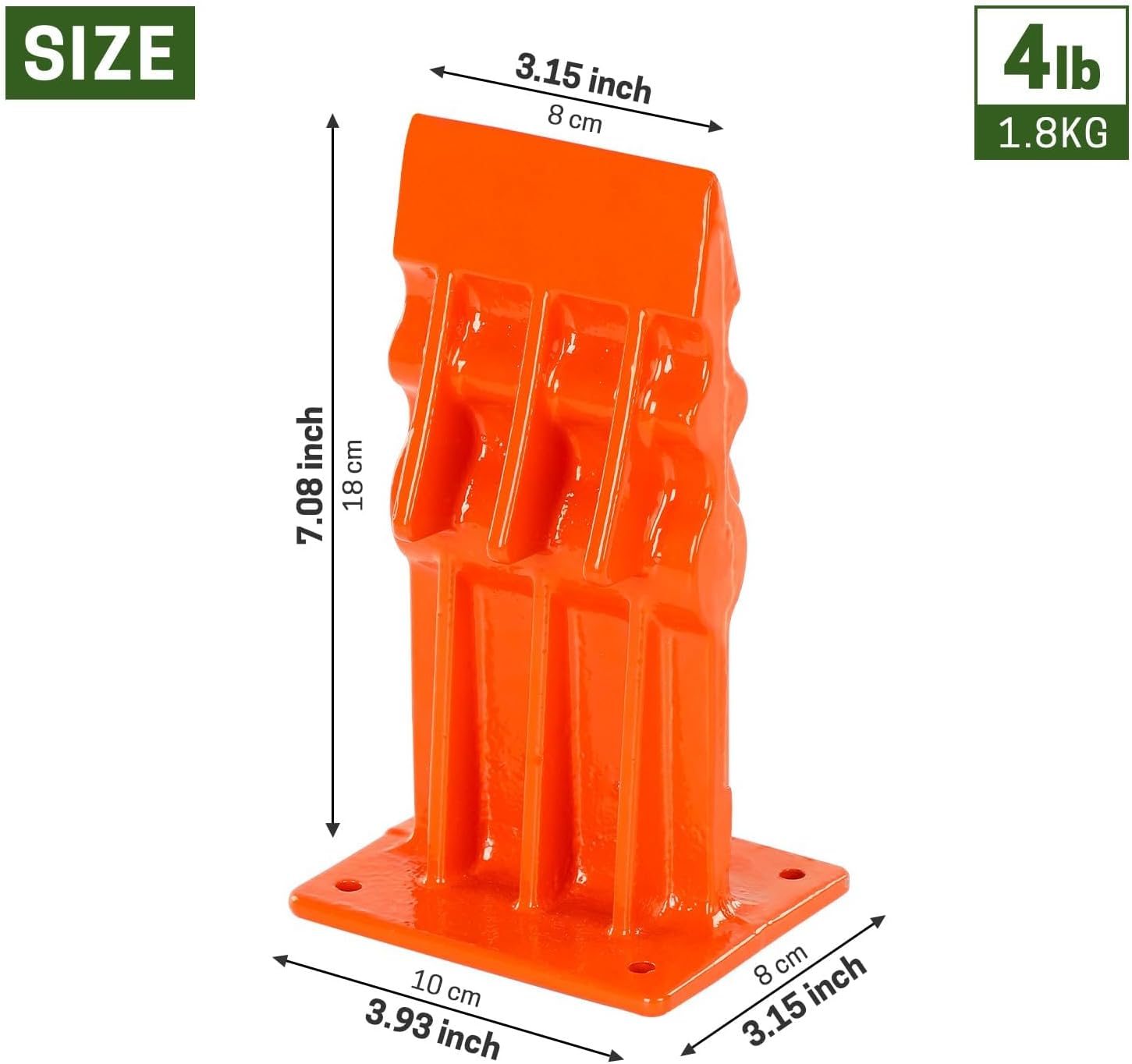 Kindling Splitter for Wood, Firewood Splitter, Wedge Head Manual Wood Kindling Splitter, Kindling Cracker for Wood Stove Fireplace and Fire Pit, Orange