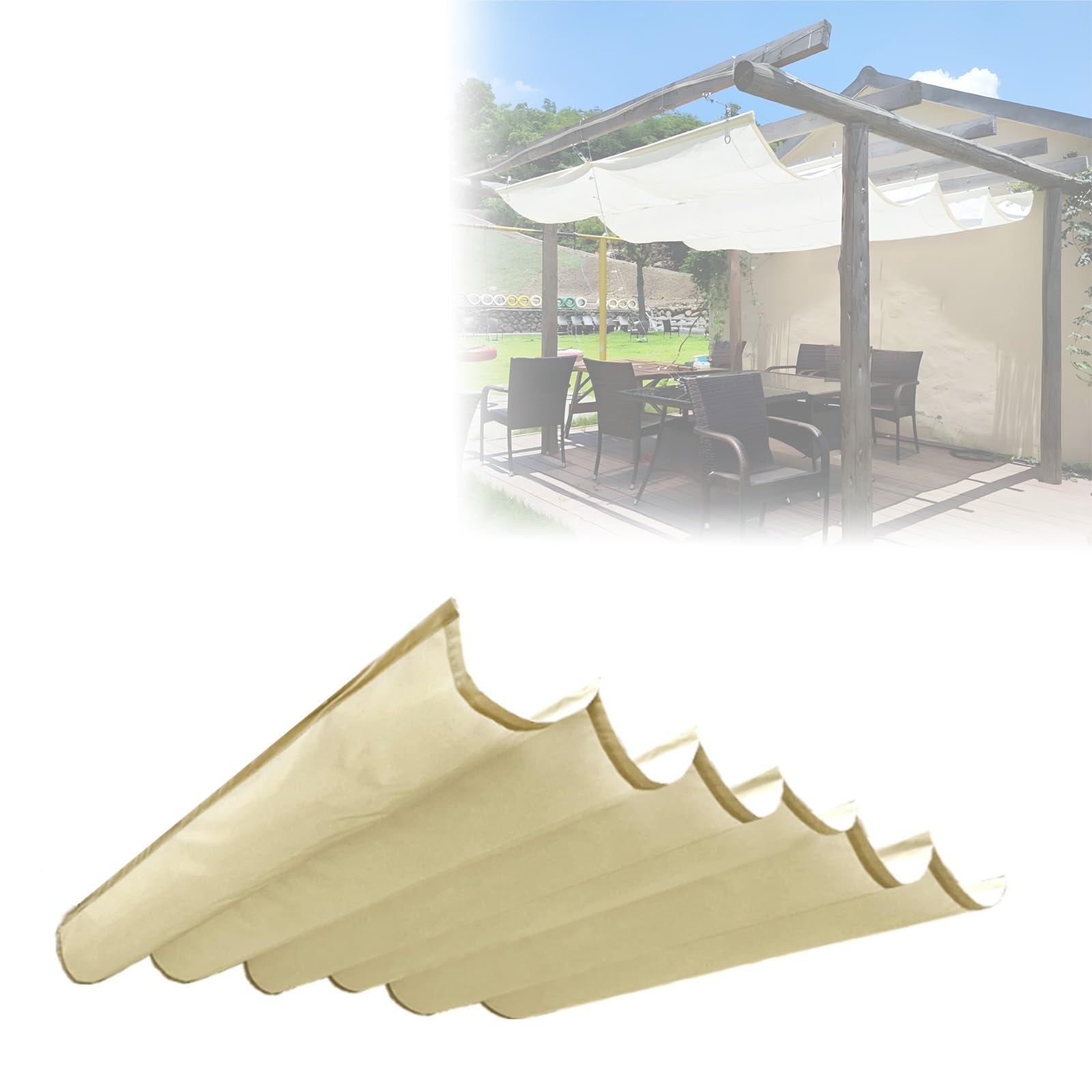 Wysuwany żagiel przeciwsłoneczny, odporny na promieniowanie UV zadaszenie z akcesoriami instalacyjnymi do patio, balkonów, pergoli i ogrodów (beżowy, 1,5 x 2 m) – ochrona na zewnątrz