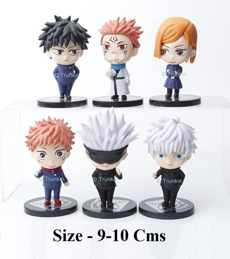 Image of Trunkin Jujutsu Kaisen Rubber Action Figures | (Set Ac) 6 Pcs Set 8-10 cms Itadori Yuji Fushiguro Megumi Kugisaki Nobara Gojo Satoru Ryomen Sukuna | Multicolor