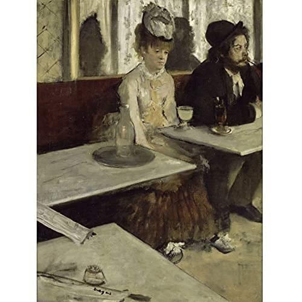 Edgar Degas In A Cafe Art Print Canvas Premium Wall Decor Poster Mural