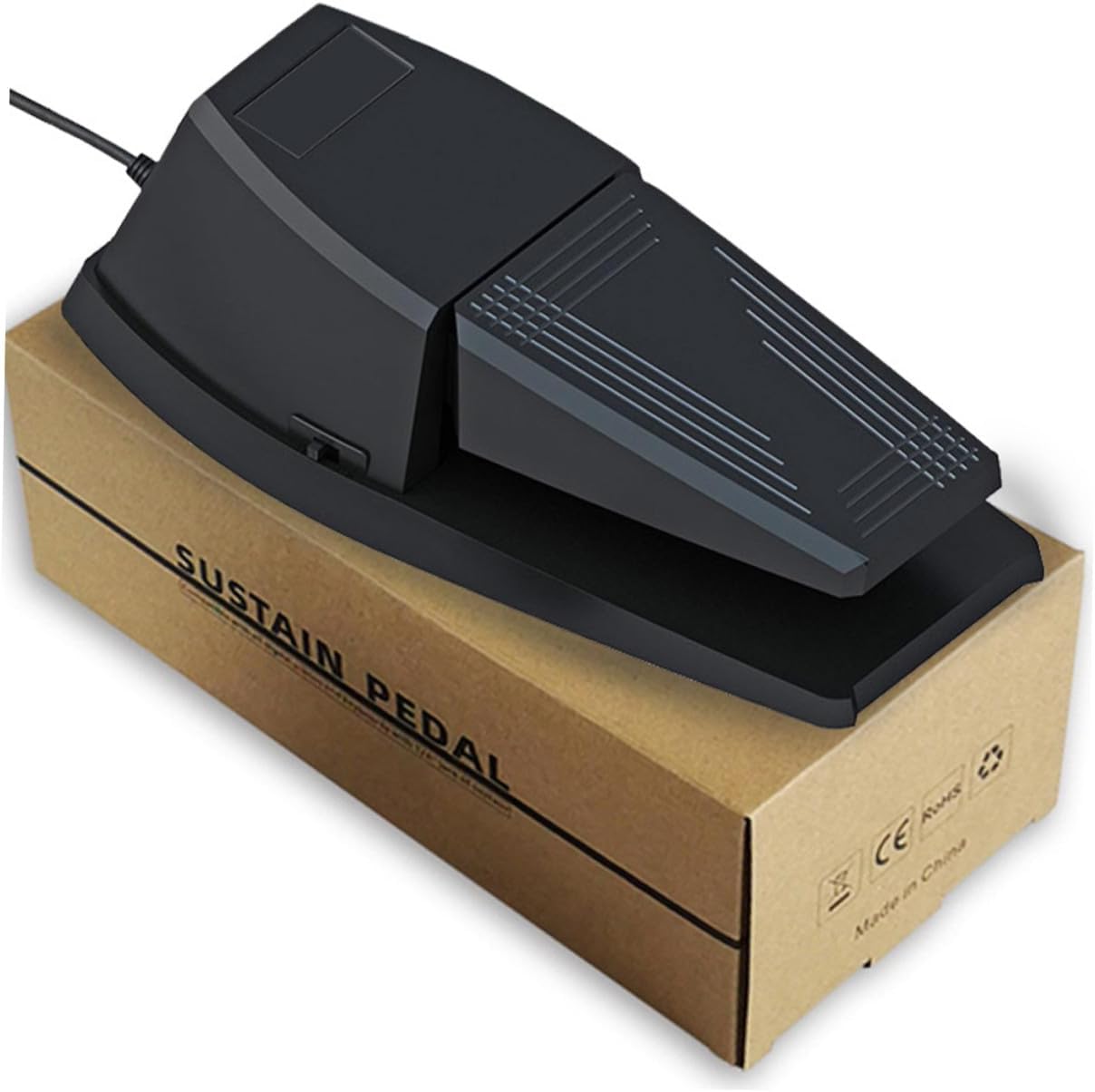 Sturdy Sustain Pedal for Electric Piano Keyboard Nonslip Damper Pedal with Enhanced Sound Sustain Effect Practical Heavy-weight for Daily Practice and Musical Instruments Use