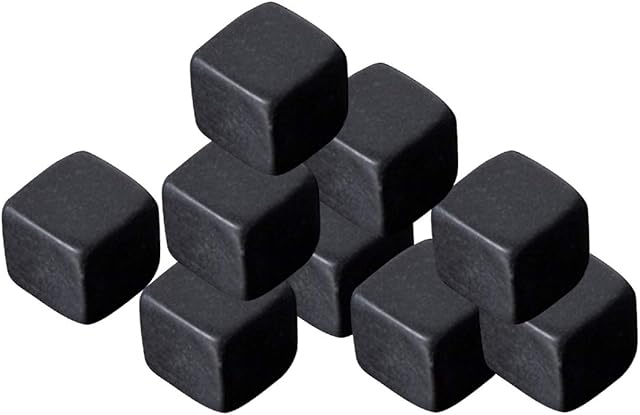 Daseey 9 peças de conjunto de pedras de uísque Pedras de gelo de uísque Pedras de gelo de uísque Chilling Rocks BebiDas Cubos de refrigerador reutilizáveis para uísque, vinho e cerveja, suco