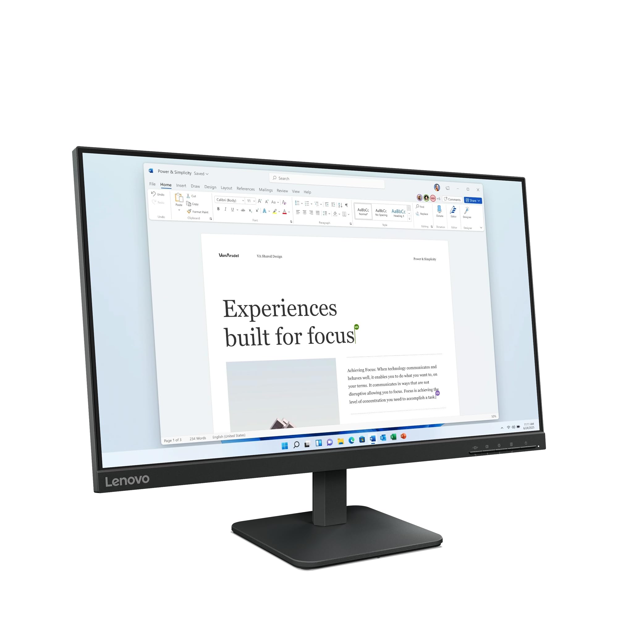 Lenovo L24-41 Monitor 24" FHD (1920x1080) Frameless, IPS, 100Hz, Regolabile, Porte HDMI e VGA, Cavo HDMI incluso - Raven Black