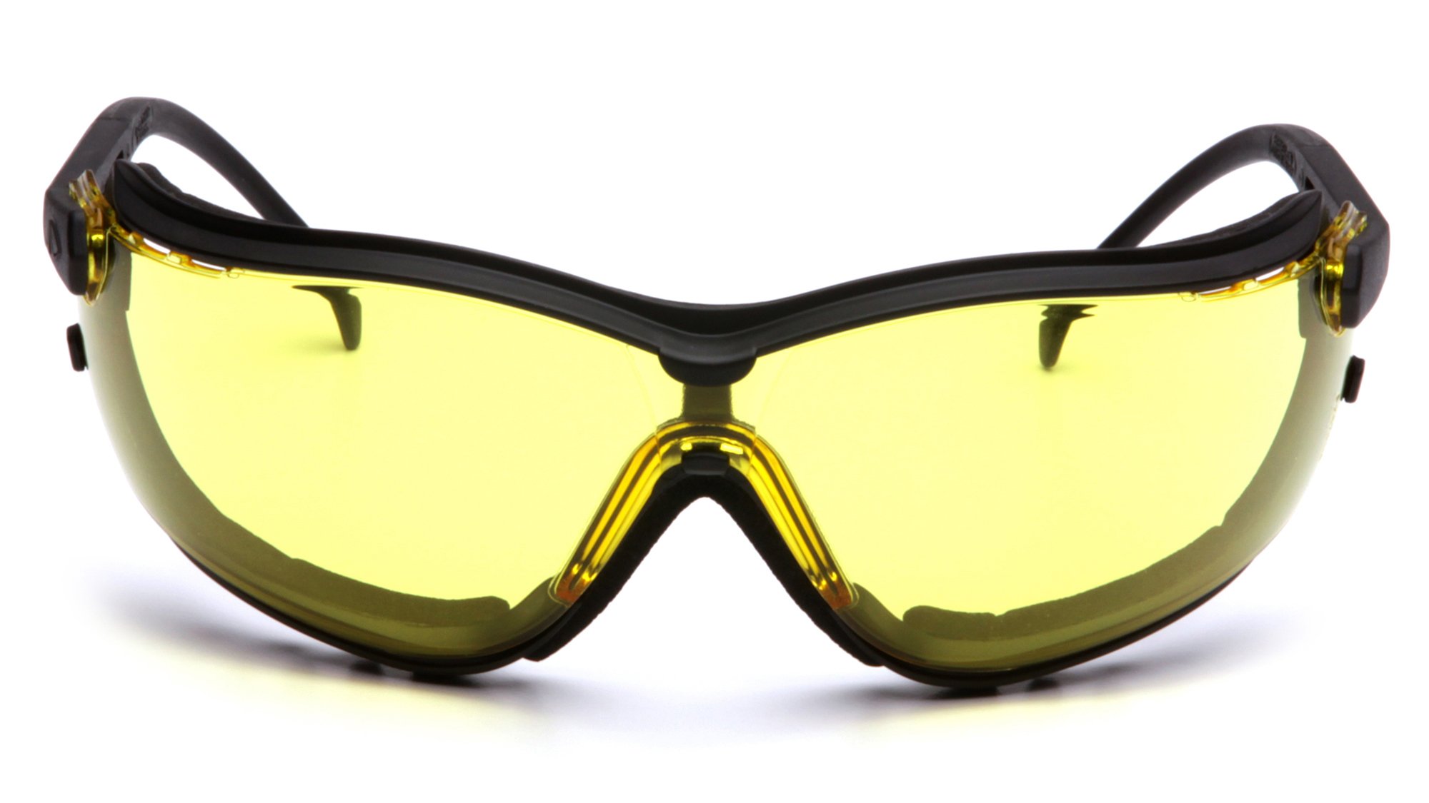(12 Paar) Pyramex V2G-Brille schwarz Rahmen/Bernstein Anti-Fog Objektiv (gb1830st)