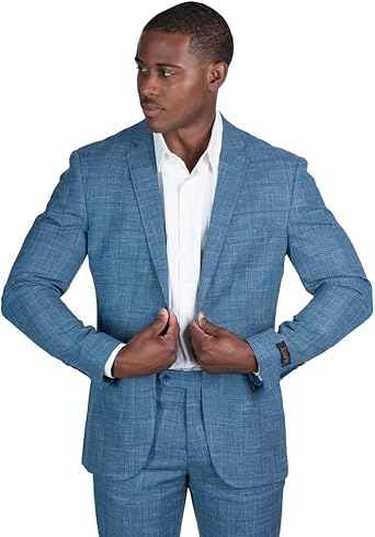 Slim Fit 2 Button Plaid Tweed Blazer Dinner Jacket SD95818