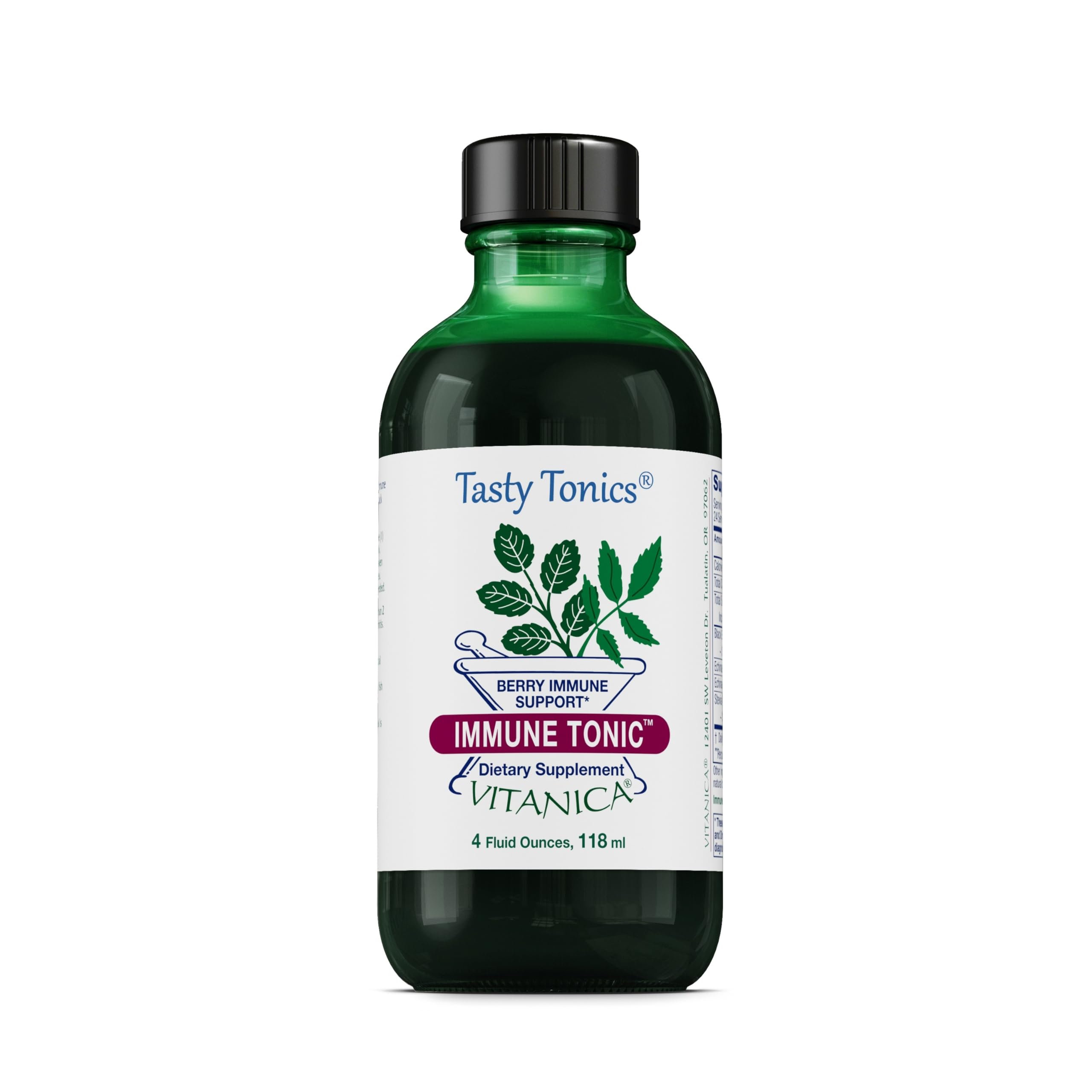 Vitanica Immune Tonic, Alcohol-Free, Elderberry & Echinacea, 4 fl oz Pro Logo - 4 Fl Oz