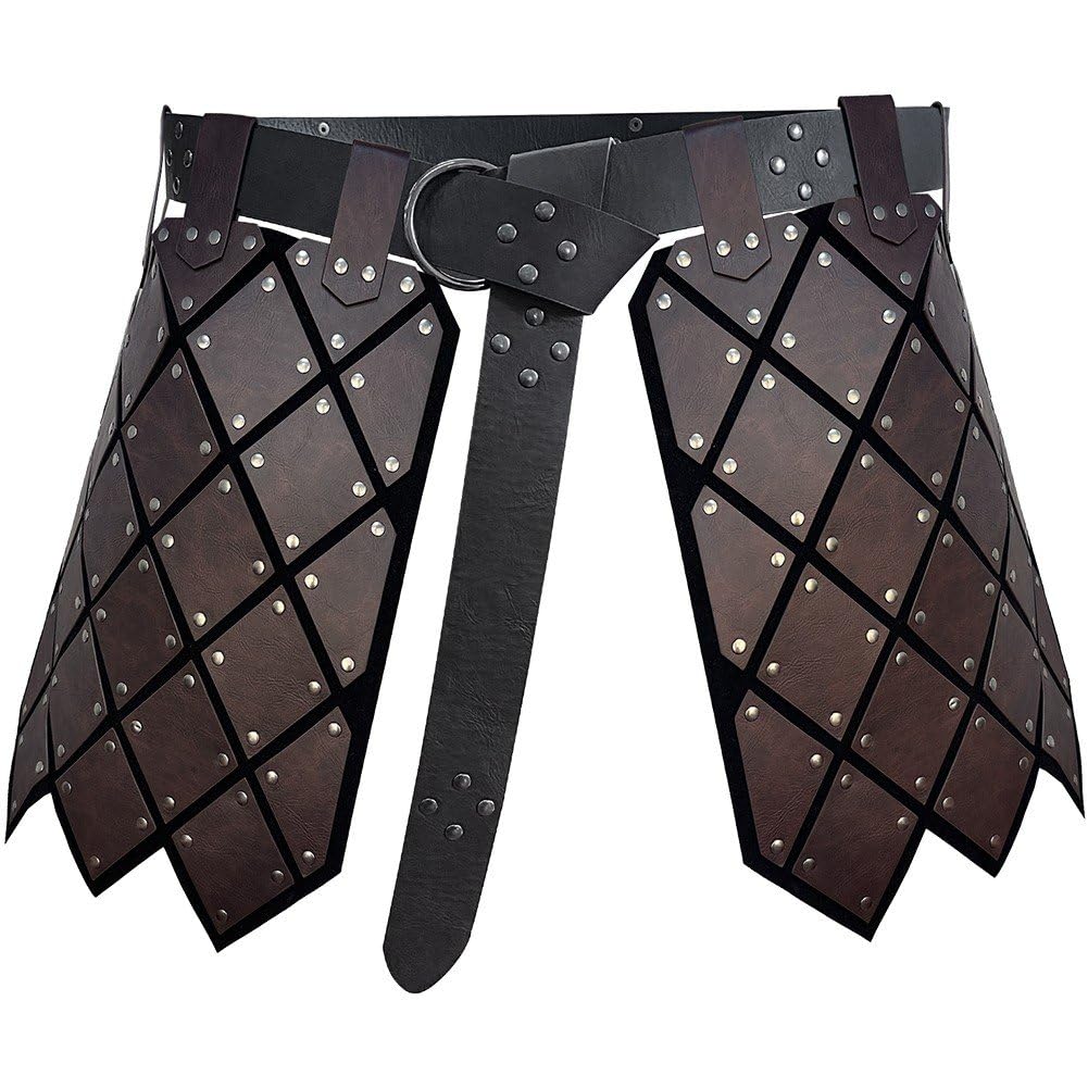 Cosplay de Halloween sin rozaduras gracias a la falda medieval de cuero ajustable para hombre