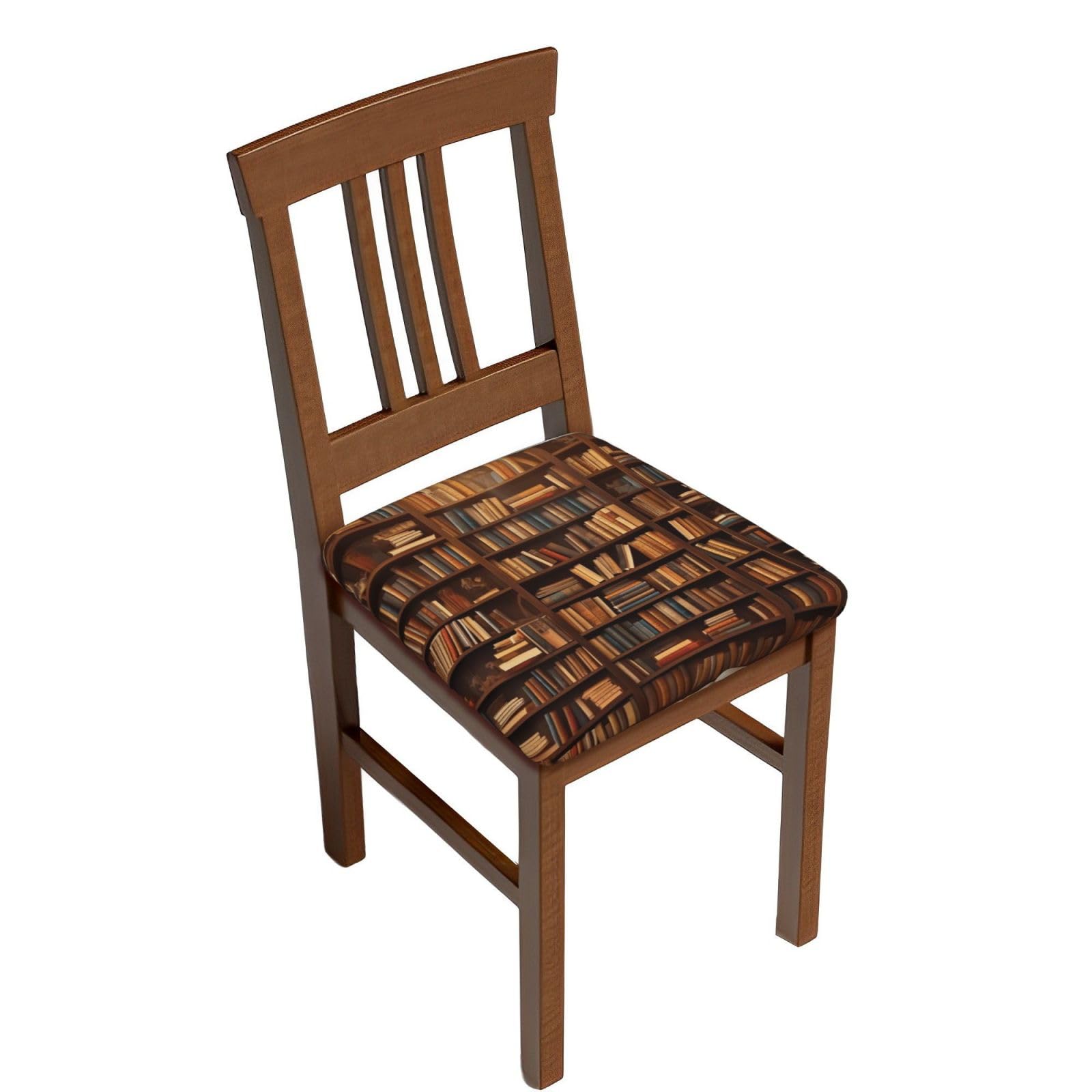 DWVTSLH Books Bar Stool Covers Square, Four Pieces High Elastic Soft Seat Cushion Cover Protector Washable Barstool Slipcovers Nonslip Replacement Square Bar Chair Covers