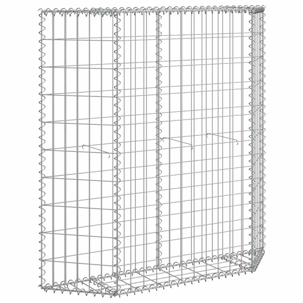 Jardinera de acero galvanizado, 100 x 20 x 100 cm, cesta de alambre de acero galvanizado para jardín, maceta estable como malla de malla, inoxidable y resistente a la intemperie, para flores o grava