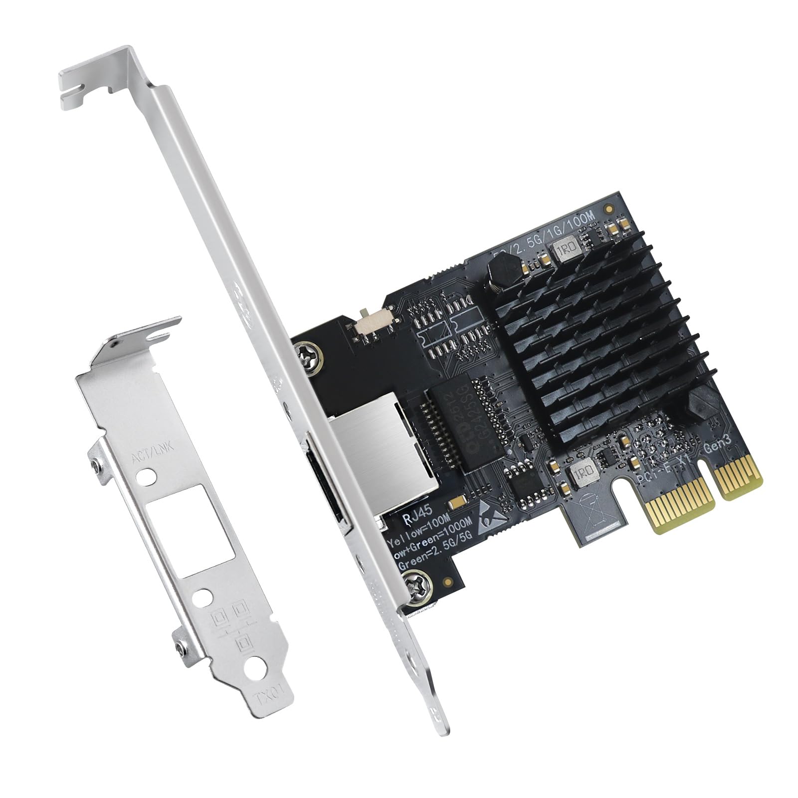 5Gb PCIe Network Card, 5G Base-T PCI Express Ethernet Adapter with RTL8126, Support WOL, RJ45 LAN Controller with PXE Boot，5G/2.5G/1G/100Mbps NIC Card RJ45 Port for PC Windows/Linux OS