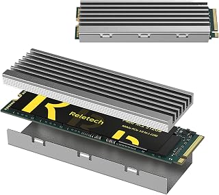Reletech M.2 SSD Heatsink NVME 2280 Solid State Disk Drive Radiator Cooler Cooling Pad for Desktop PC (Silver)