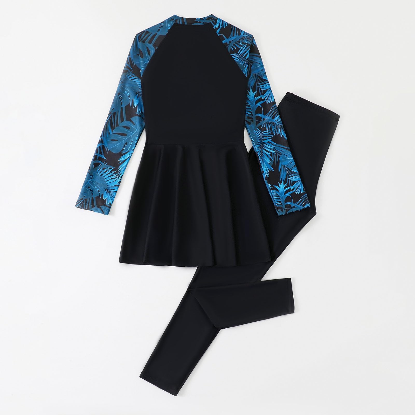 2-TLG Burkini Set Damen - Muslimische Bademode Langarm Schwimmoberteil - Modest Volle Abdeckung Schnelltrocknend Sport Schwimmanzug