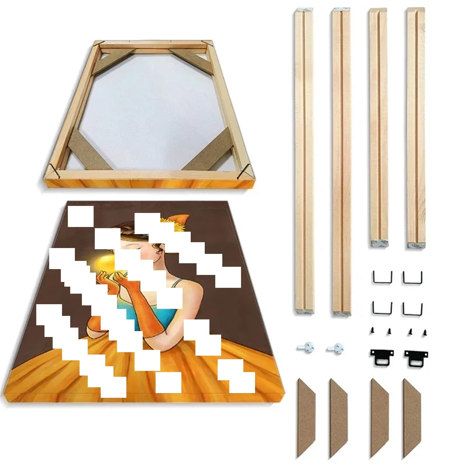 photo frame kits Simple Solid Wood Frame DIY Camphor Suitable for Canvas Painting Embroidery Exhibits Diamond for crafts party school projects(Height 20cm,Width 55cm)