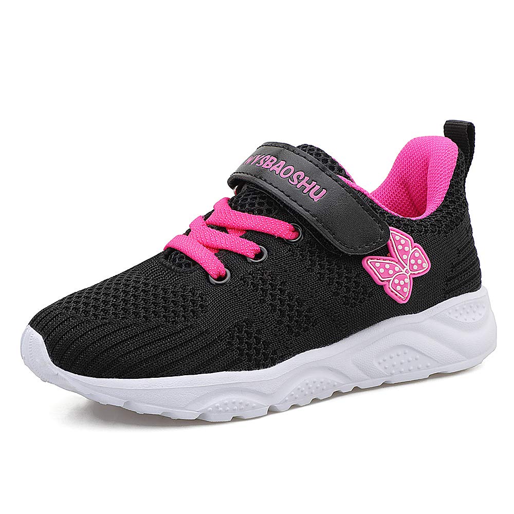 Basket Bébé Fille Chaussure de Course Fille Sports Running Fitness Enfant Sneakers Respirant pour Fille 24 EU,Noir