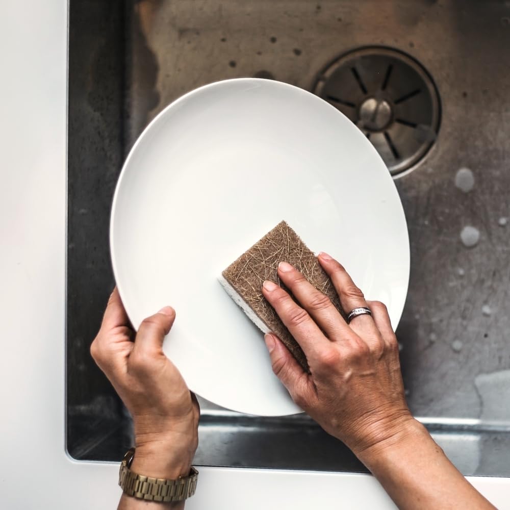 Nordesign Spugna Da Cucina Sostenibile | Set 10 Spugne In Fibra Di Cocco Biodegradabili | Abrasive E Naturali - 2