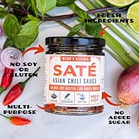 Vista 1 de Wynn's Kitchen Salsa de chile asiático Sate (KETO, sin azúcar, paleo, todos los ingredientes naturales, sin MSG, sin gluten)