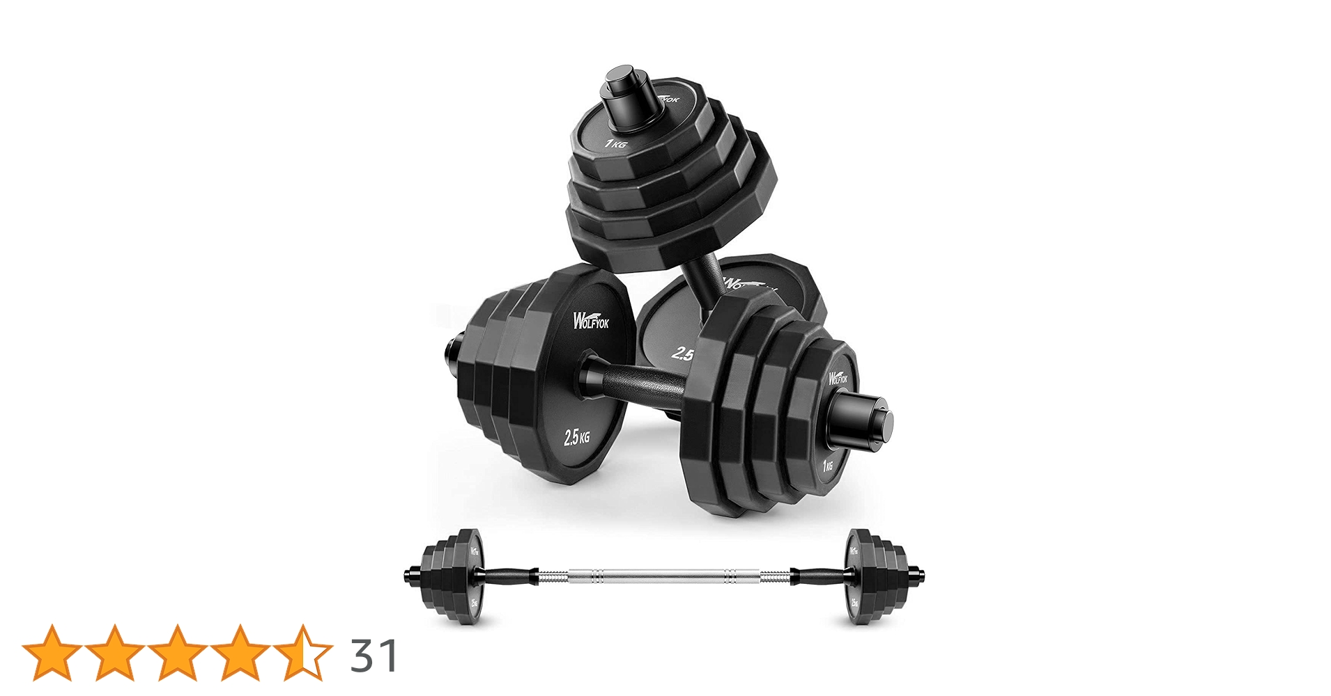 Amazon | Wolfyok ダンベルセット 可変式 スチール製 20/30/40kg