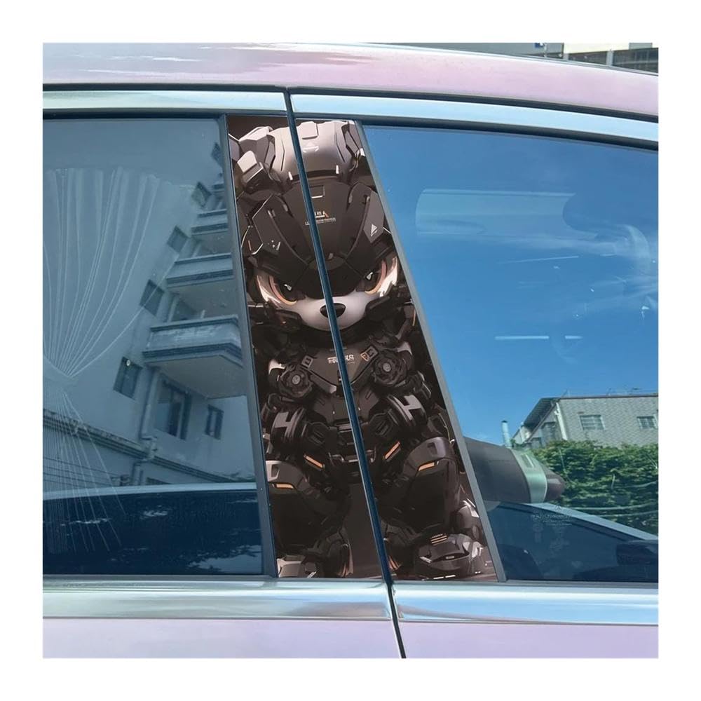 Body Parts 2pcs Car Center Pillar Sticker Cool Bear Auto B-Pillar Waterproof Protective Film(D)