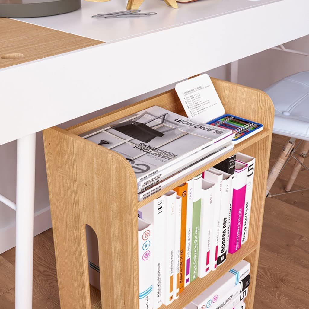 ULTRAWAVE Bücherregal, Bücherregal, Holzrad, Bücherregal, einfaches Regal, Schlafzimmer, Nachttisch, Schrank, kleines Bücherregal, 69 cm hoch, Buch-Organizer
