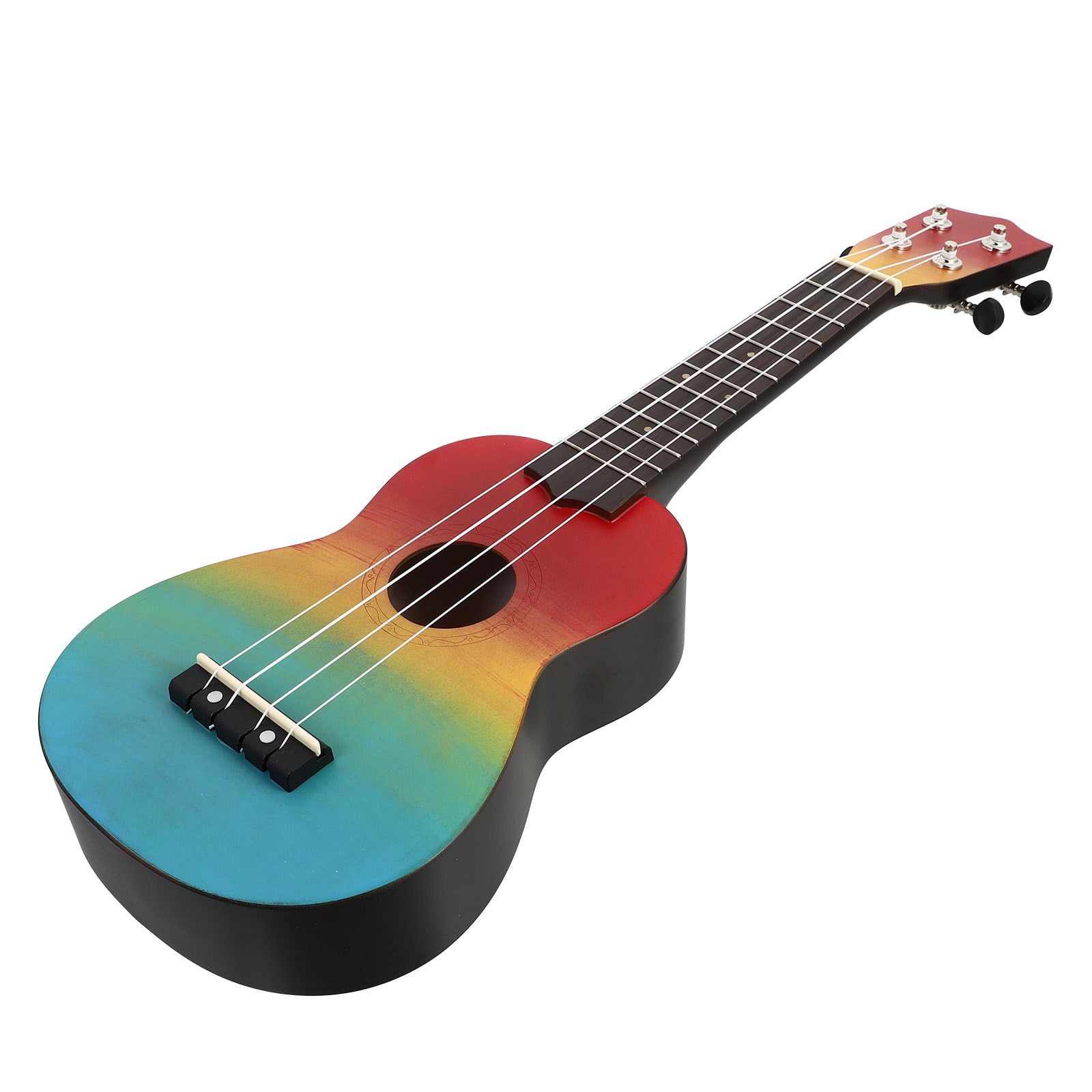 Hemobllo Ukelele de 21 Pulgadas Pintado a Mano, Guitarra Pequeña de Madera Natural, Kit para Principiantes Funda de Mochila, Instrumento Musical Infantil, Diseño Colorido y Portátil