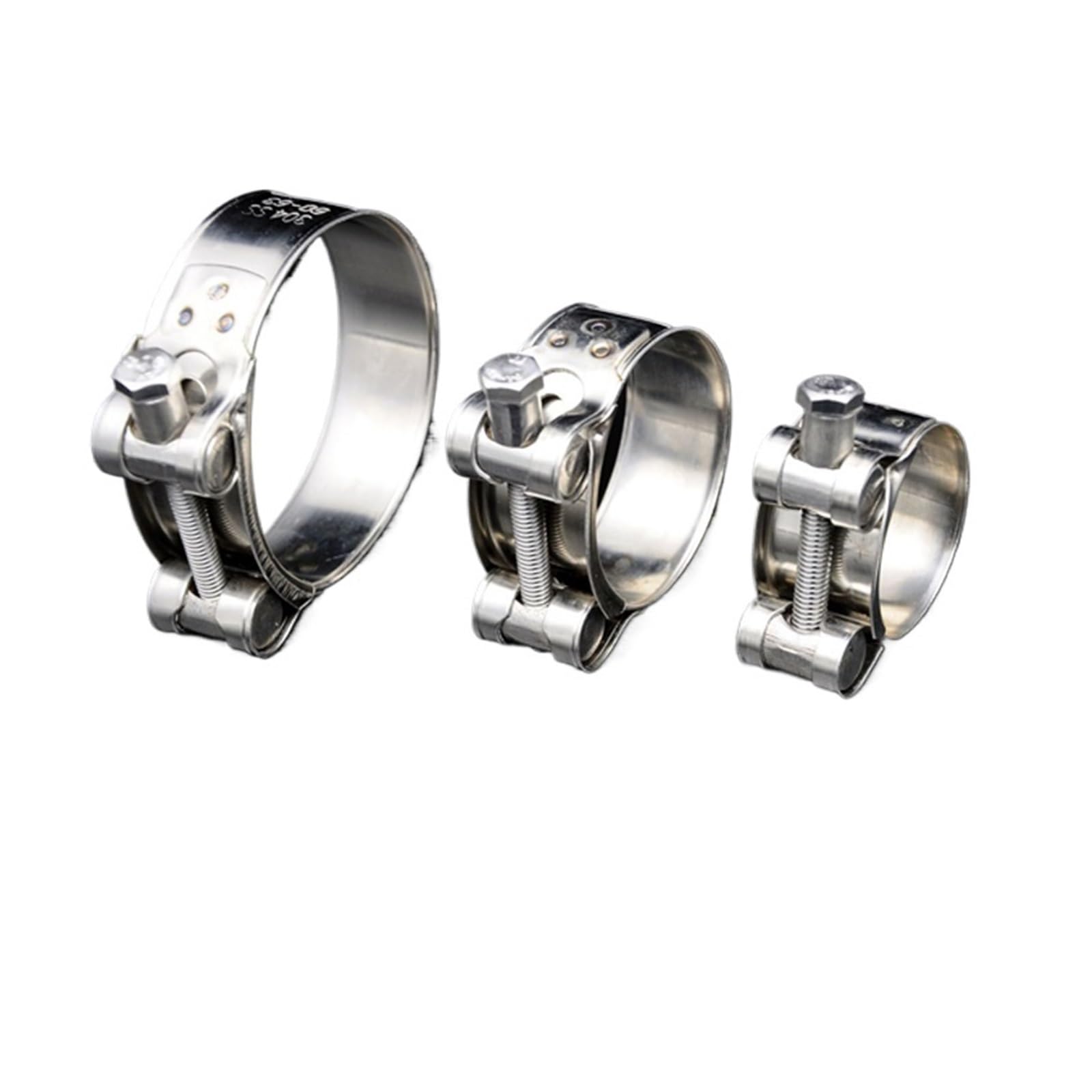 Collier de serrage en acier inoxydable 1 pièce for conduites d'échappement, d'air et d'eau (17-252 mm)