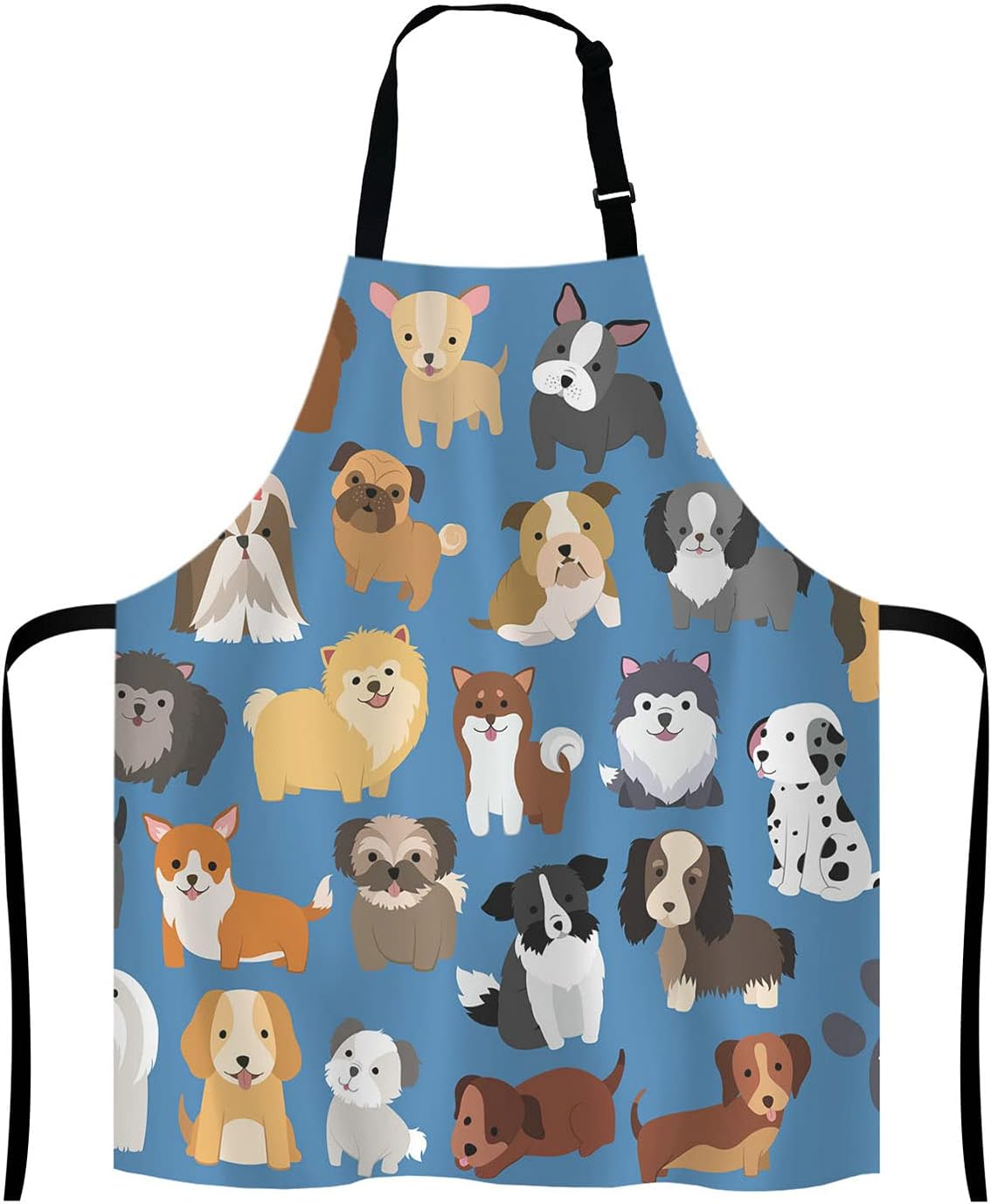 Japanese Bamboo Patter Trees Sun and Mountains Bib Apron with Adjustable Neck for Men Women,Suitable for Home Kitchen Cooking Waitress Chef Grill Bistro Baking Apron