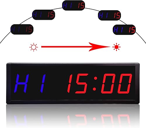 YS - Reloj digital LED de pared con control remoto, temporizador de fitness con cronómetro, alarmas, temporizador alternativo de cuenta regresiva,