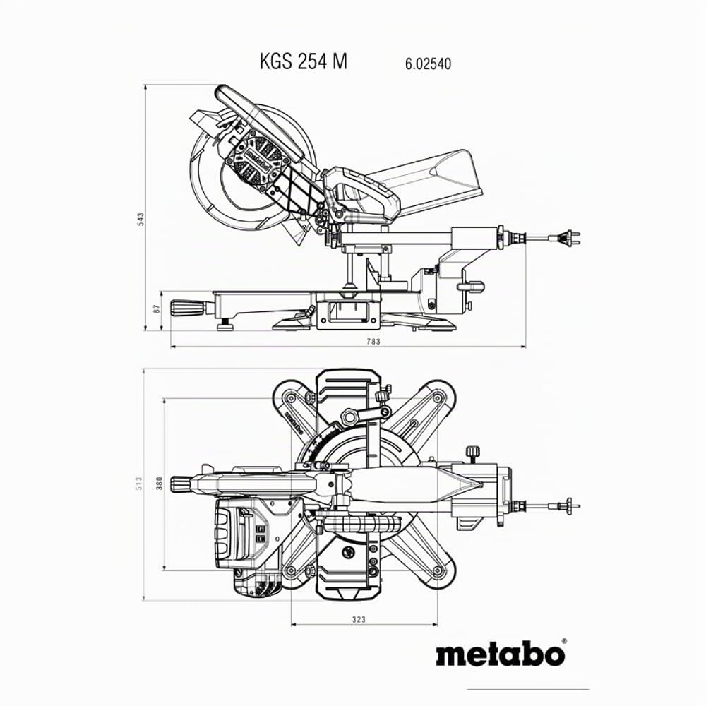METABO SAS Scie à onglets radiale kgs 254 m - 602540000
