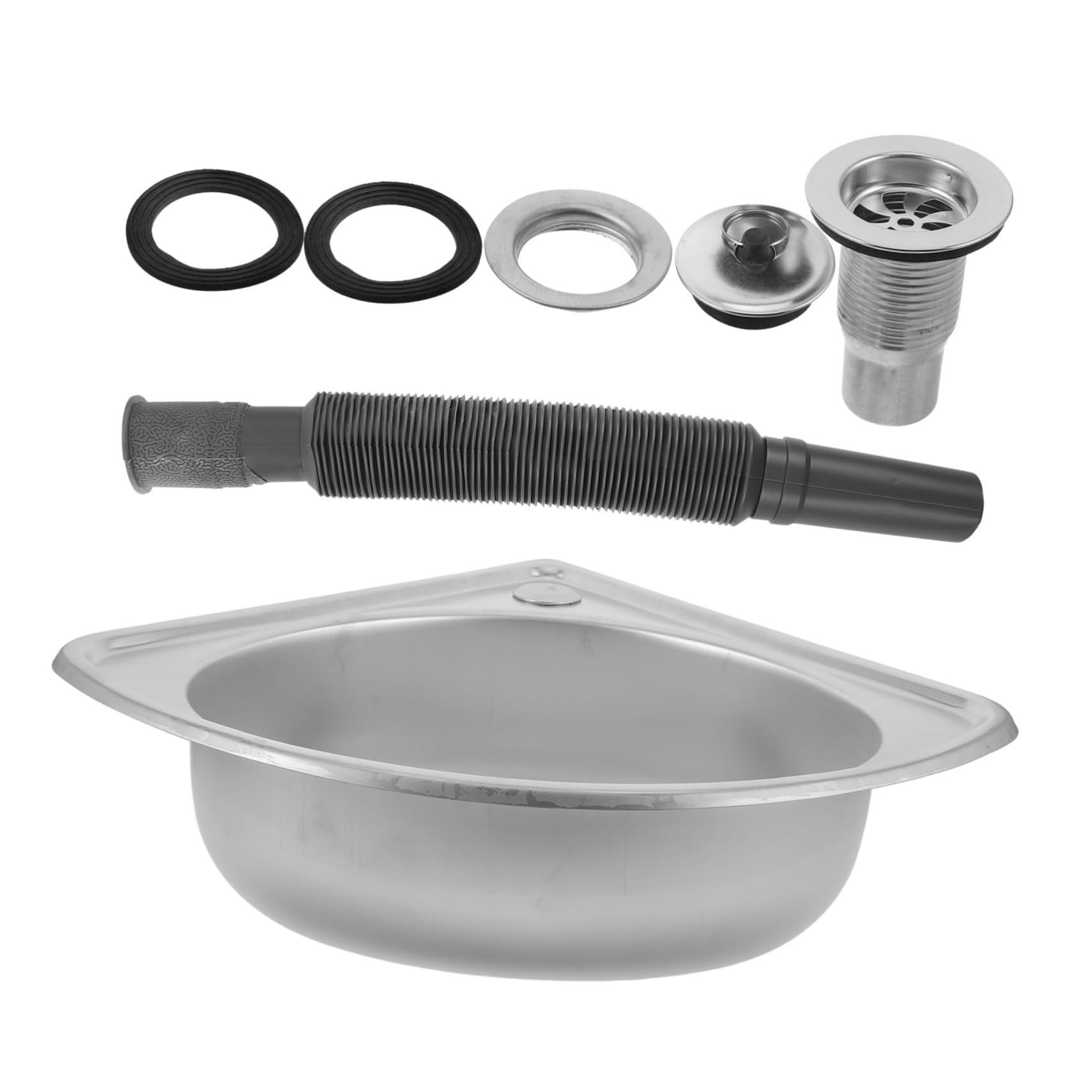 ULTECHNOVO Fregadero Camper de Esquina de Acero Inoxidable Lavabo Triangular Ultrapequeño Seno, Adecuado para Motorhomes y Cocinas Pequeñas Instalación Fácil y Material Varios estilos