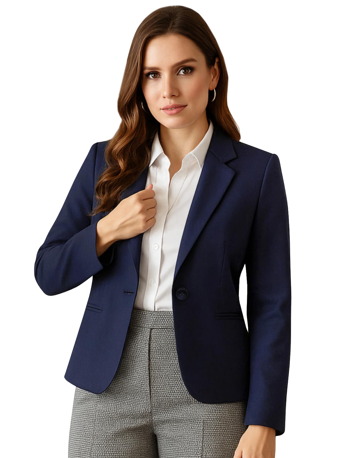martini get high ! Martini Women Western Blazer | Formal Work Wear | Easy Wash | Single Breast | Stretchable | Shoulder Paded (Navy Blue, Size : S to XL)-picture-24