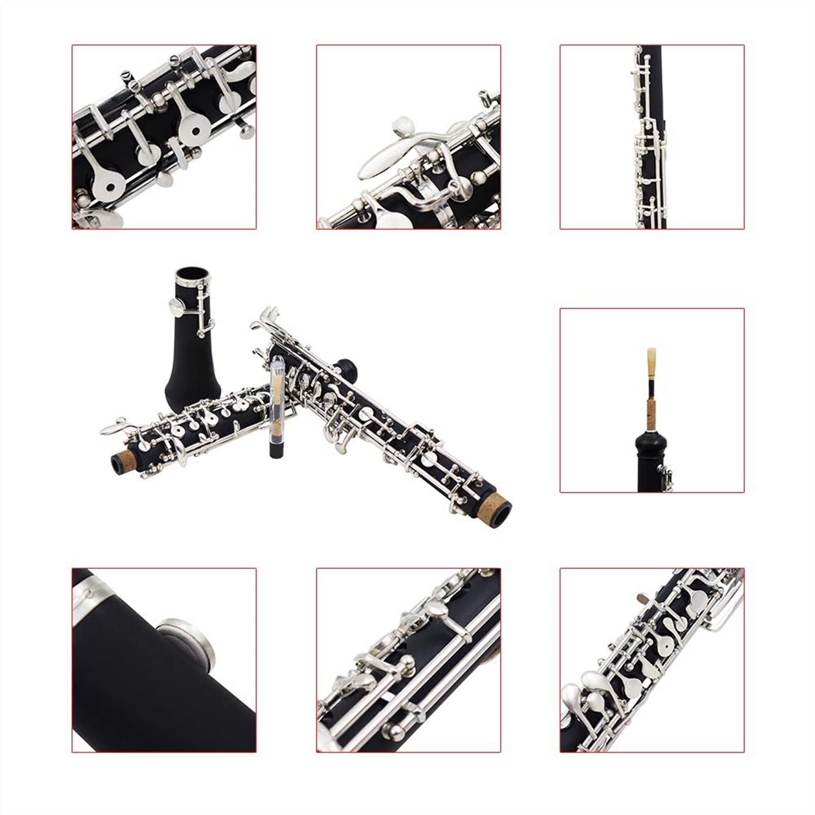 Strumento Oboe Strumento A Fiato A Chiave in Argento con Chiave Oboe Professionale in Bachelite Stile Semi-Automatico per Oboe Professionale Principiante di Oboe