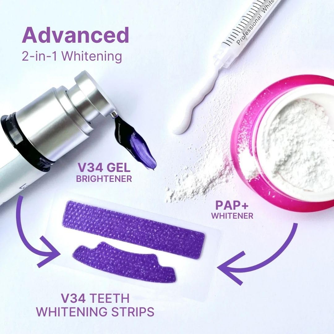 Fang V34 Teeth Whitening Strips | Whitening for Sensitive Teeth | Powered by PAP+ & Hydroxyapatite | Removes Tea, Coffee & Smoking Stains | Strengthens & Whitens | 7 Strips (7 Applications) 2