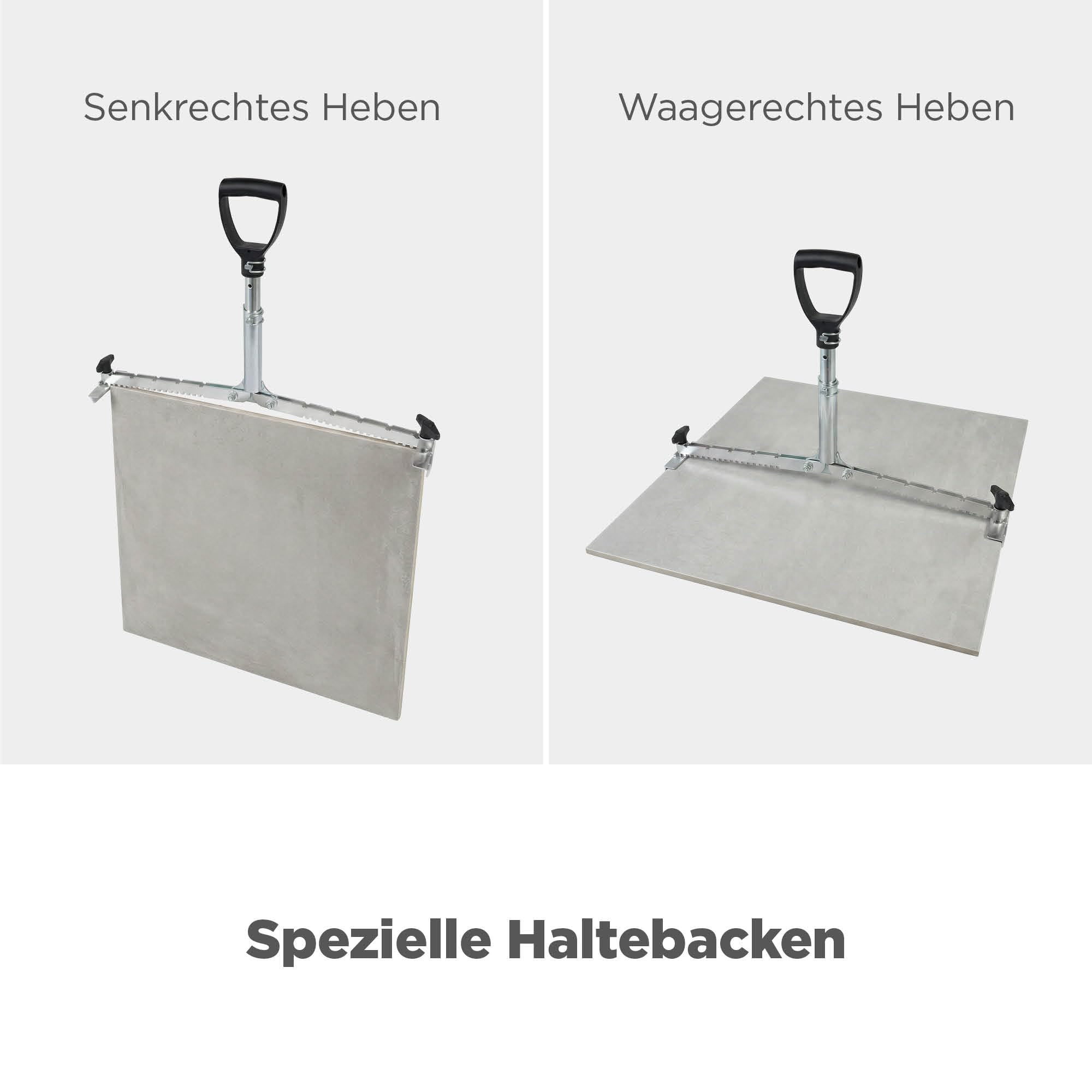 blizz-z Ergo-Plattenheber mit verstellbaren Teleskopgriff (Spannweite: 300 mm - 620 mm) | Tragkraft bis 60 kg | Verlegen von schwerer großformatiger Platten | Made in Germany